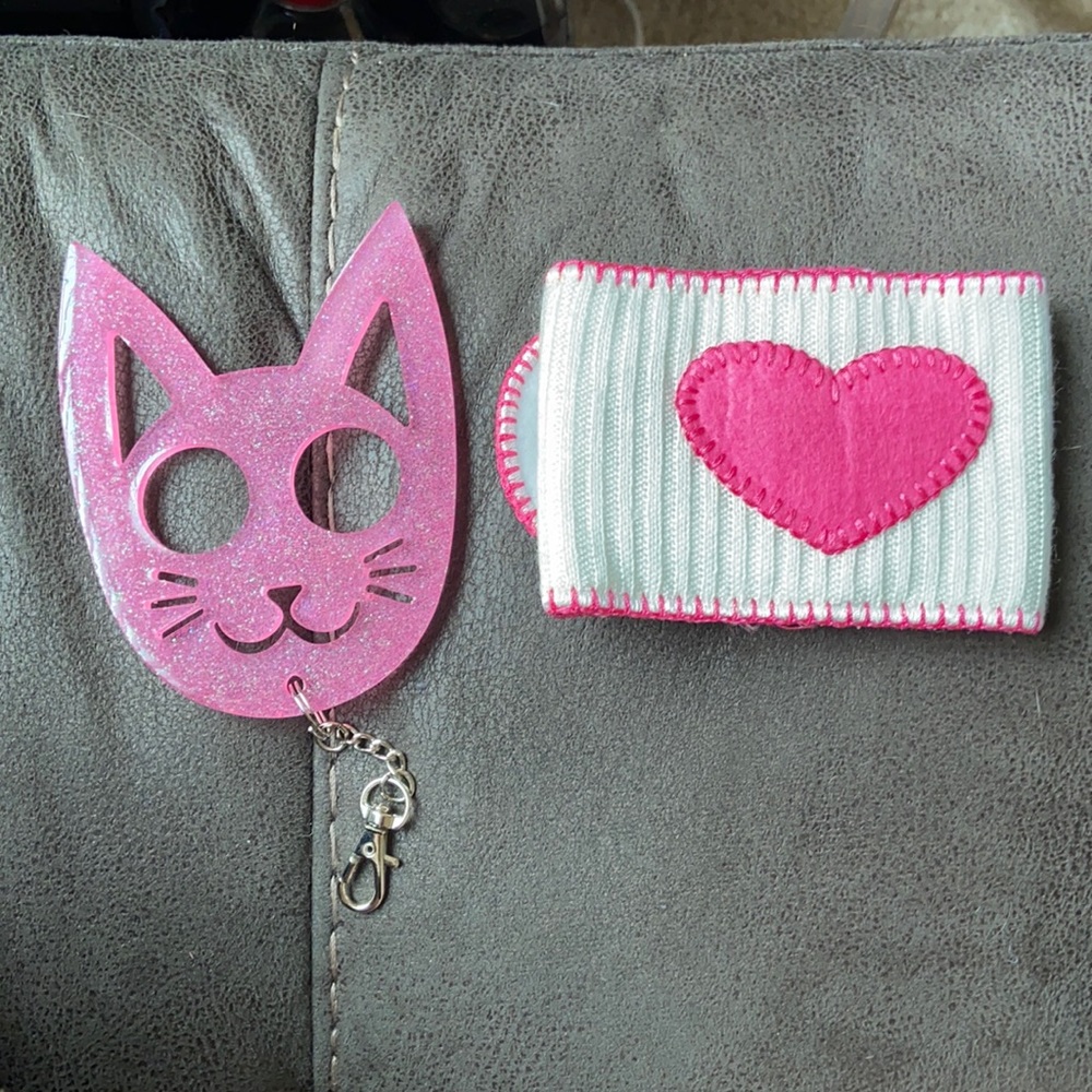 Resin Glitter Cat Keychain & Coffee Cozie